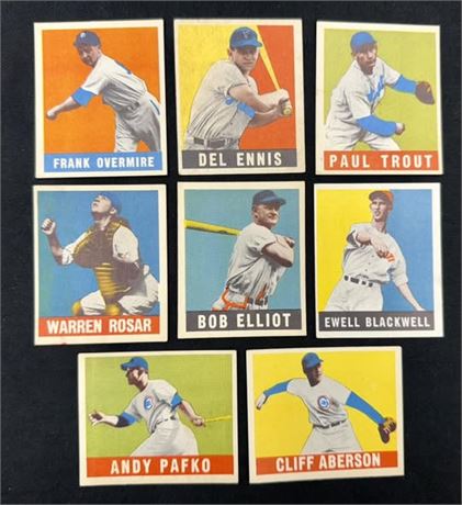 1948 Leaf Baseball Card Lot (8) w/ Pafko Ewell Blackwell & Warren Rosar EXMT AVG