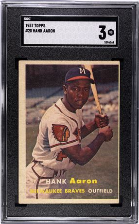 1957 Topps #20 Hank Aaron SGC 3 VG