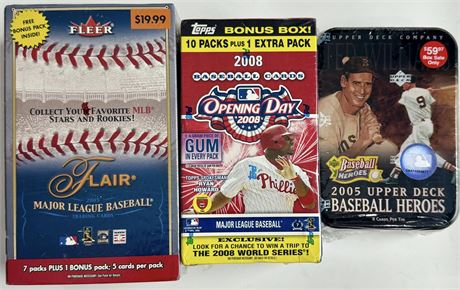 2005-2008 MLB Baseball Sealed Box Lot (3) READ