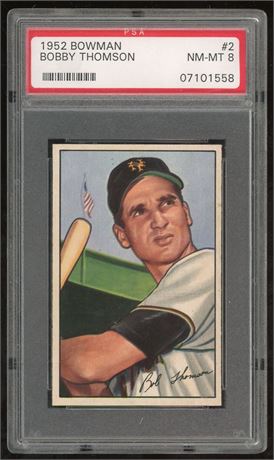 1952 Bowman #2 Bobby Thompson PSA 8 NMMT