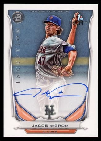 2016 Bowman Inception Jacob DeGrom 1st Bowman 8/30 Auto