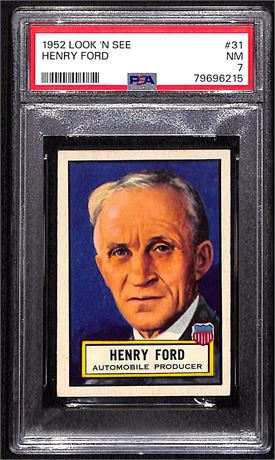 1952 Topps #31 Look 'N See Henry Ford PSA 7 NM