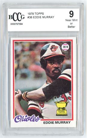 1978 Topps #36 Eddie Murray BCCG 9 NM