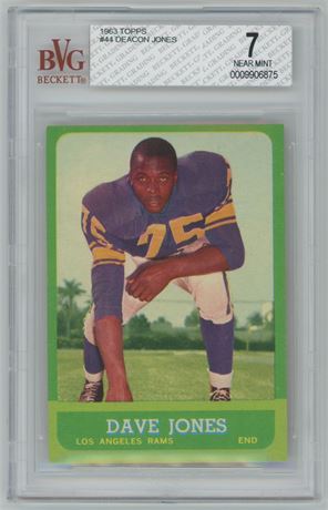 1963 Topps #44 Deacon Jones RC BVG 7 NM