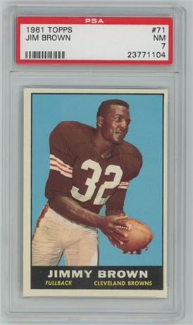 1961 Topps #71 Jim Brown PSA 7 NM