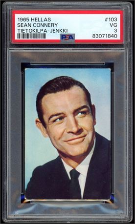 1965 Hellas #103 Sean Connery Tietokilpa-Jenkki PSA 3