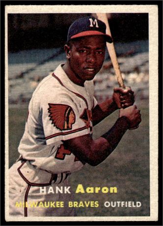 1957 Topps #20 Hank Aaron Low Grade (Crease/MC)