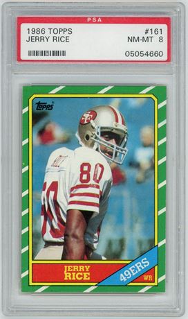 1986 Topps #161 Jerry Rice RC PSA 8 NMMT