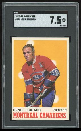 1970 O Pee Chee #176 Henri Richard SGC 7.5 NM+