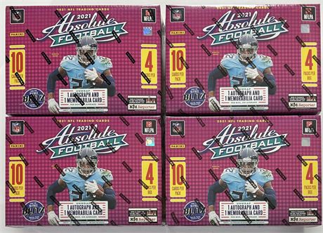 2021 Panini Absolute Football Mega Box Lot (4) Factory Sealed