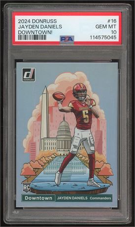 2024 Donruss #16 Jayden Daniels RC Downtown! PSA 10 GEM MINT