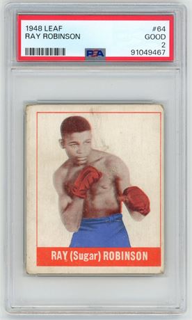 1948 Leaf #64 "Sugar" Ray Robinson RC PSA 2 GOOD