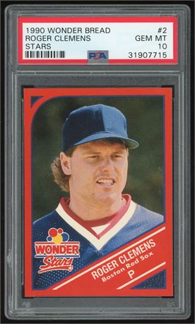 1990 Wonder Bread #2 Roger Clemens Stars PSA 10 GEM MINT
