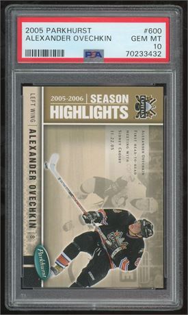 2005 Parkhurst  #600 Alexander Ovechkin RC PSA 10 GEM MINT