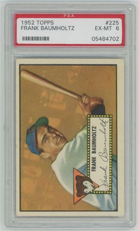 1952 Topps #225 Frank Baumholtz PSA 6 EXMT