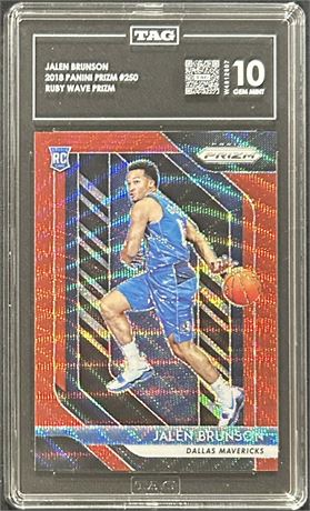 2018 Panini Prizm #250 Ruby Wave Prizm Jalen Brunson RC TAG 10 GEM MINT