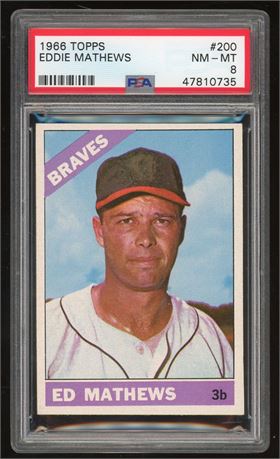 1966 Topps #200 Eddie Mathews PSA 8 NMMT