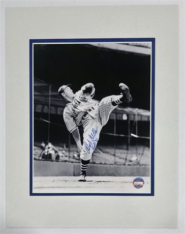 Bob Feller Autographed 8x10 Photo w/ 'HOF 62' Inscription Fitterman
