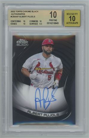 2022 Topps Chrome Black Autographs Albert Pujols BGS 10/10 Pristine