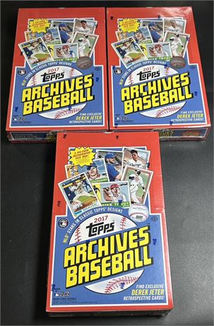 2017 Topps Archives Baseball Hobby Box Lot (3) Factory Sealed Key RC Judge