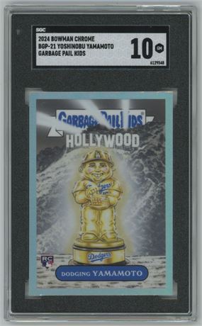 2024 Bowman Chrome Yoshinobu Yamamoto RC Garbage Pail Kids SGC 10 GEM MINT