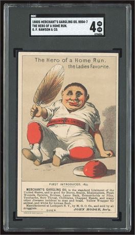 1880s H804-7 Merchant's Gargling Oil The Hero of a Home Run O.F. Rawson & CO