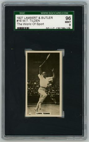 1927 Lambert & Butler #16 WT Tilden The World Of Sport SGC 9 MINT