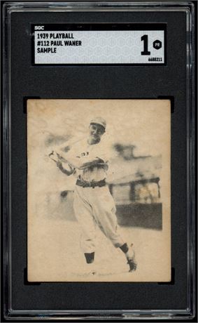 1939 Playball #112 Paul Waner Sample SGC 1