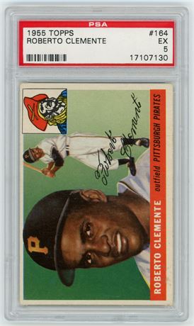 1955 Topps #164 Roberto Clemente RC PSA 5 EX
