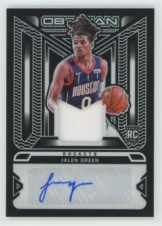 2021-22 Panini Obsidian Jalen Green Rookie Jersey Auto 3/99