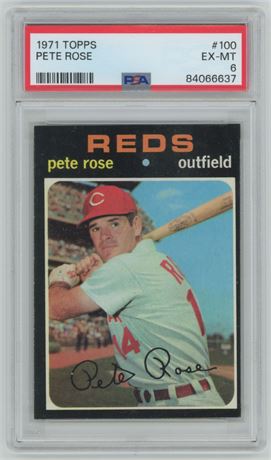1971 Topps #100 Pete Rose PSA 6 EXMT