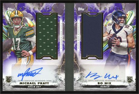 2024 Topps Inception Bo Nix & Michael Pratt Dual Rookie Relic Auto Booklet