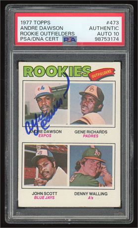 1977 Topps #473 Andre Dawson RC Auto PSA 10 Auto