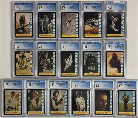 1977 Star Wars Wonder Bread CGC Graded Set (16) Grade Avg 7.59