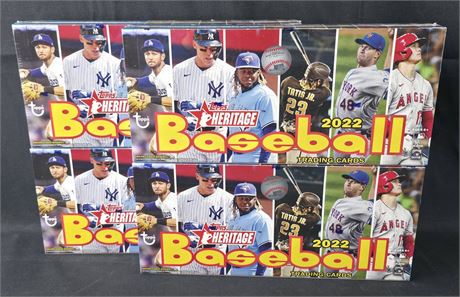 2022 Topps Heritage Baseball Hobby Box lot (4) SEALED