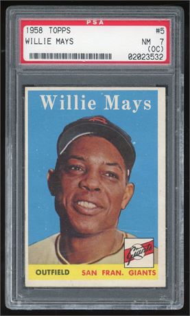 1958 Topps #5 Willie Mays PSA 7 (OC)