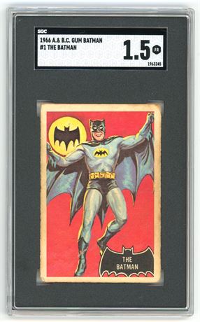 1966 A & B C Gum Batman #1 The Batman (Black) RC SGC 1.5 FAIR