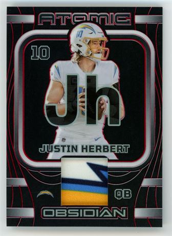 2023 Panini Obsidian Justin Herbert Atomic Materials 4/8 Patch