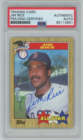 1987 Topps #610 Jim Rice PSA Authentic Auto