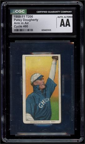 1909-11 T206 Patsy Dougherty Arm In Air Cycle 460 CGC AA