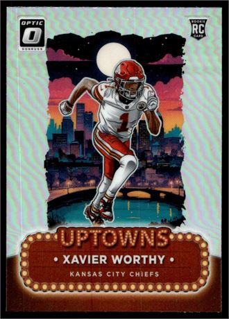 2024 Panini Donruss Optic #7 Xavier Worthy RC Uptowns Prizm SSP