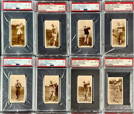 1928 J. Millhoff & Co Famous Golfers Complete Set Lot PSA 5-8