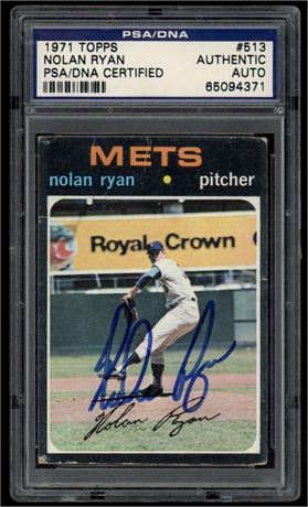 1971 Topps #513 Nolan Ryan PSA/DNA Authentic Auto