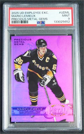 2025 UD Employee Exclusive Mario LeMieux Precious Metal Gems PSA 9 MINT