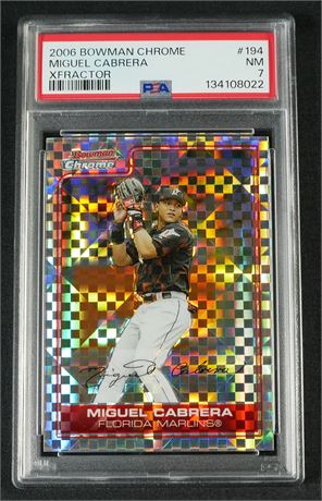 2006 Bowman Chrome #194 Miguel Cabrera XFractor 219/250 PSA 7 NM