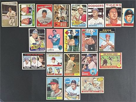 1953-1971 Topps Baseball & Football Stars Lot (21) VG+ Avg