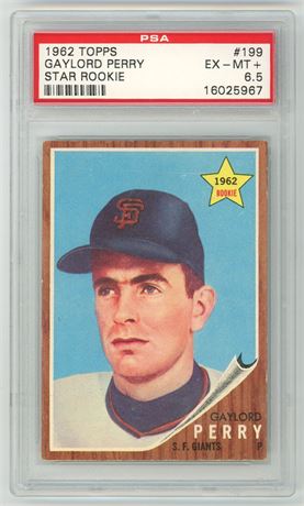 1962 Topps #199 Gaylord Perry RC PSA 6.5 EXMT+