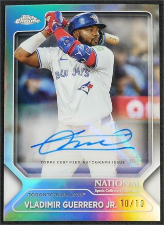 2025 Topps Chrome Vladimir Guerrero Jr Auto 10/10 Bookend