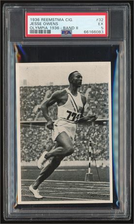 1936 Reemstma #32 Jesse Owens RC Olympia 1936 - Band II PSA 5 EX