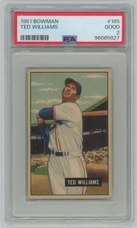 1951 Bowman #165 Ted Williams PSA 2 GOOD